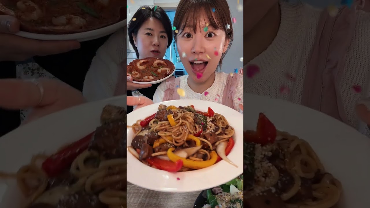 普通韩国人家庭晚餐是什么呢 #空刻意面 #空刻安格斯厚牛意面