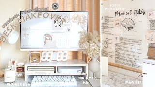 desk makeover 2021 ☕ (aesthetic + functional) | white mac mini, shopee/lazada haul, rgb lights
