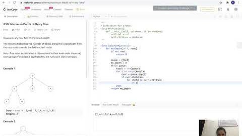 Leetcode:559-Maximum depth of n-ary tree(using level order traversal)