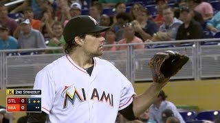 STL@MIA: Eovaldi fans four Cards over six frames