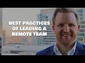 How to effectively lead a remote team