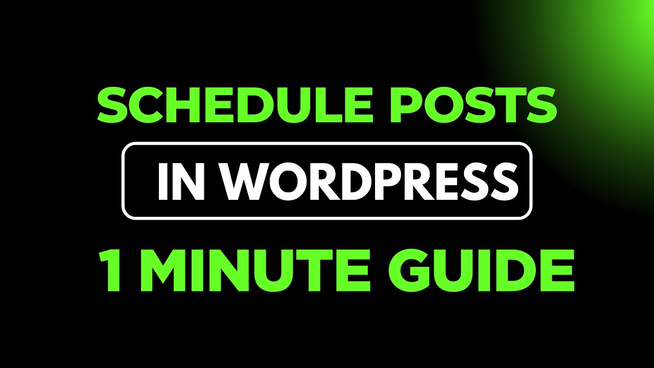How to Schedule Posts in WordPress - YouTube