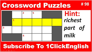 Crossword Puzzles #98🤔 Challenging Crossword Puzzle|English Crossword Game