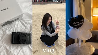 [vlog] 처음 몰래 올려보는 븨로그../소니 zv1-f 언박싱 / 미우미우 안경 / 엄마 생신 / 롯데호텔부산 호캉스 / 라세느는 맛있어