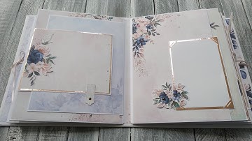 Interactive Wedding Album | Large Scrapbook album | Rose gold, Pink & Navy Blue | 8x10 inches album