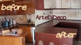 Μεταμόρφωσης κουζίνας!  Old wooden kitchen cabinets makeover! ArteDiDeco