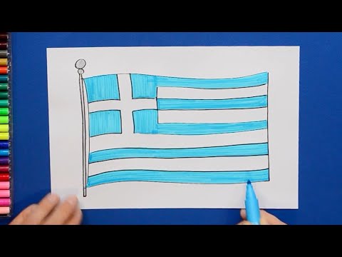 How to draw National Flag of Greece