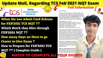 Update Mail, Regarding TCS Feb