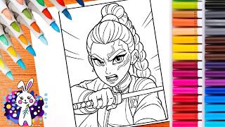 KPop Huntrix Rumi Worrier How to Color Rumi with Markers Easy Coloring
