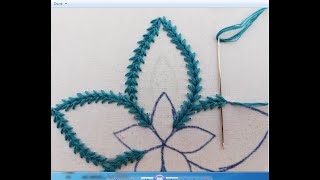 Hand embroidery/Modernflower Embroidery desihn/easu flower witb beads