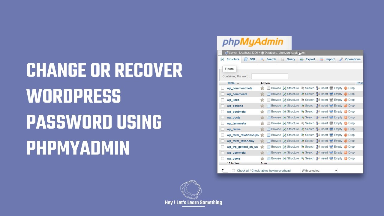 WordPress tutorial: How to recover / change WordPress password via ...