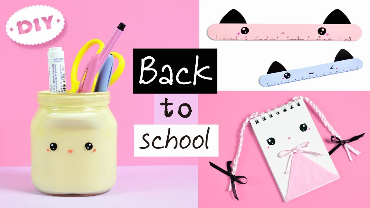 3 DIY School Supplies! KAWAII Crafts for Back to School ...