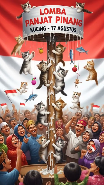 bocil lomba panjat pinang #cat #cute #cutecat #cover #kucinglucu #kucing