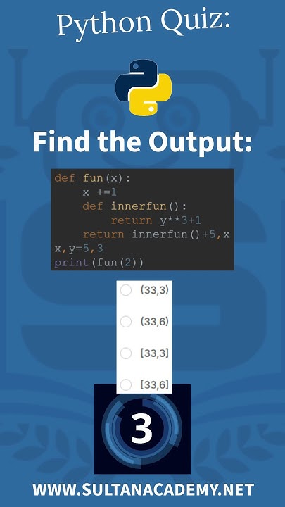 Try Solving this #python #quiz or wait ten seconds for the solution 😉 ...