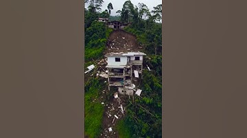 Seconds to Disaster: Landslide Destroys Home🚨 #disaster #landslide #shortvideo
