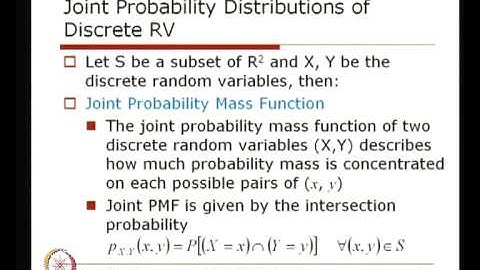 Mod-01 Lec-19 Joint Probability Distribution