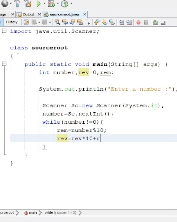 Reverse of a number in Java || source Root #javaforbeginners # ...
