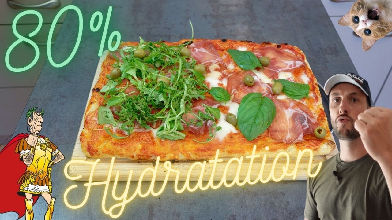 PIZZA EN PLAQUE 80 HYDRATATION A LA MAIN   Cuisson au Effeuno p134h