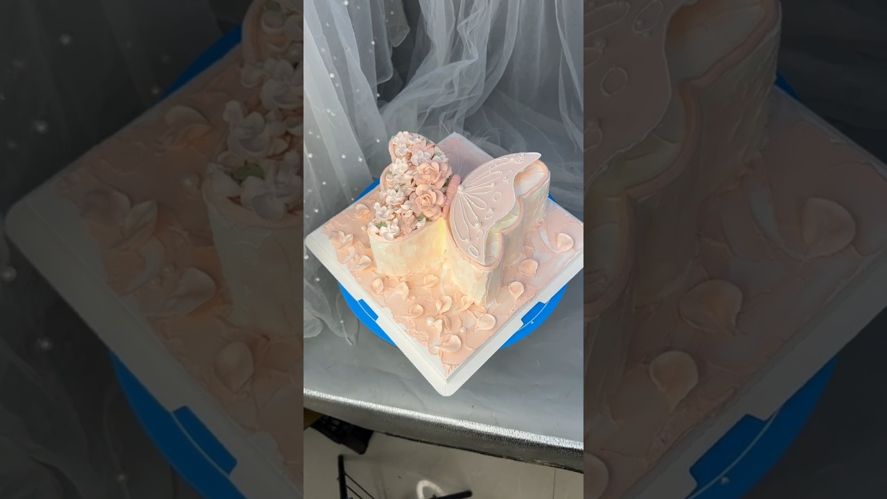 Butterfly theme cake Batarflay #butterflycake #birthdaycake #baking
