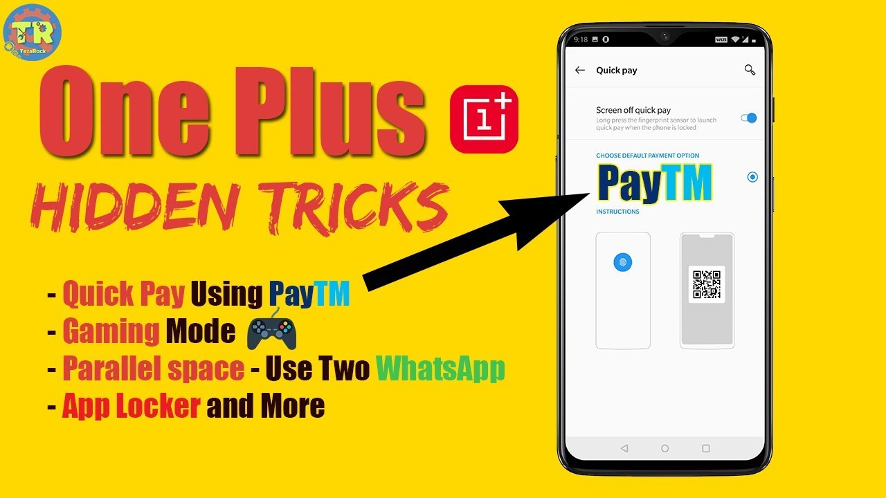 OnePlus Hidden Features | OnePlus Secrets | TezaRock gaming logo