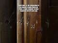 Bullet holes in the confessional at the church in Sainte-Marie-du-Mont, a stark reminder of D-Day.