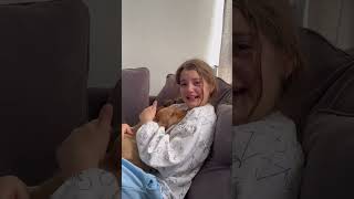 Young girl gets surprised with a puppy!