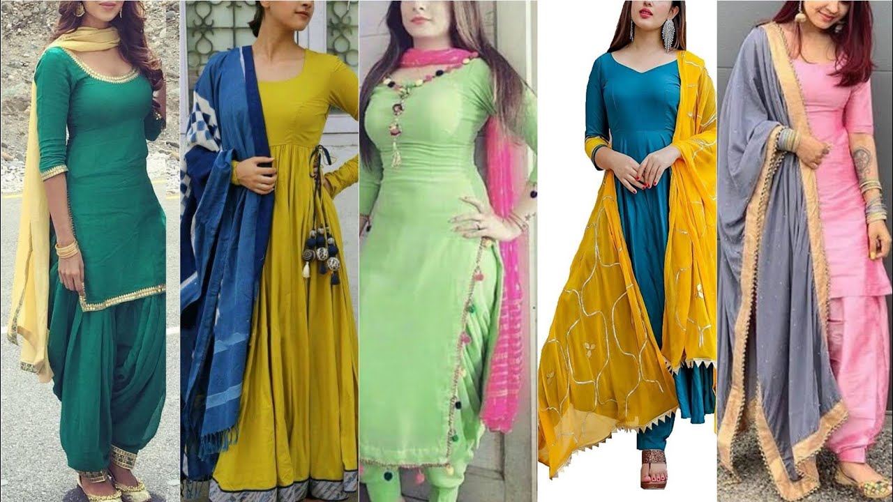 Punjabi Patayala Suit Designs/Colour Combination and Designing Ideas for...  | Blue colour dress, Combination dresses, Royal blue dresses