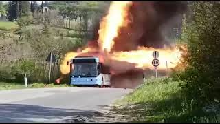 Scary moments Bus bursts in to fire🔥 #shorts