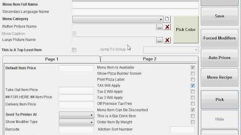 Pizza menu programming / modifying made easy