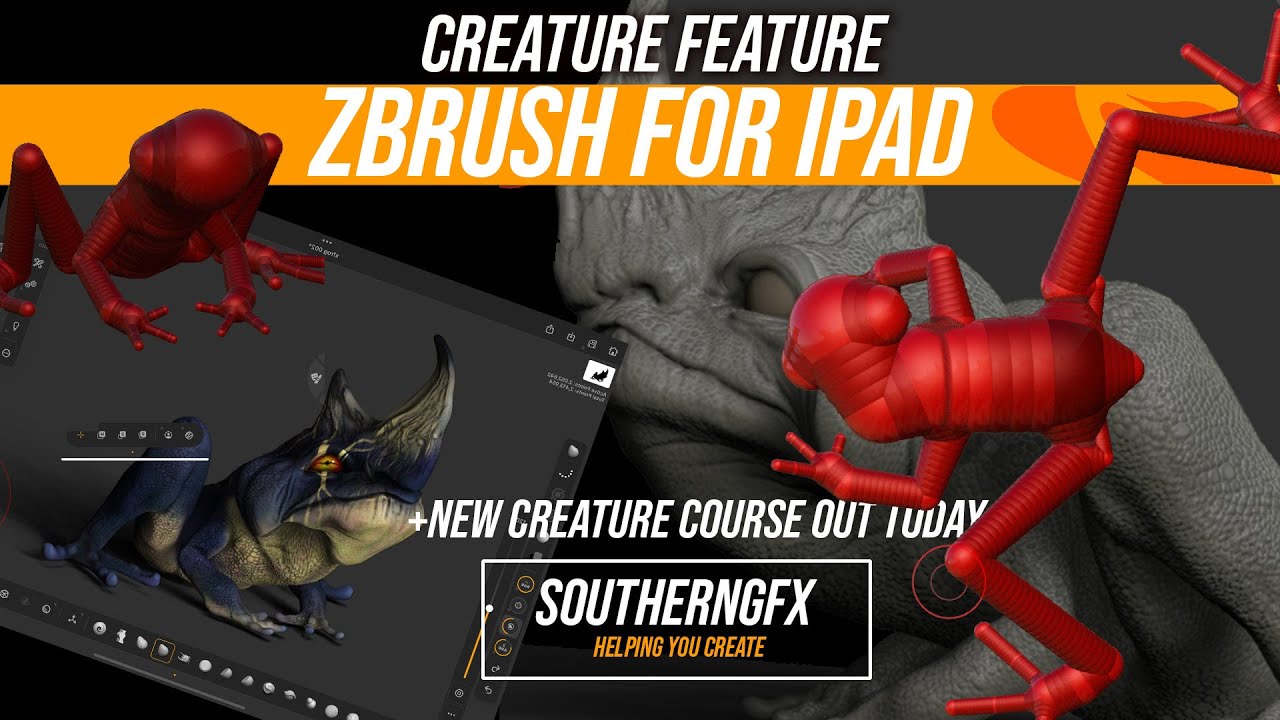 Sculpting a creature using ZBRUSH FOR THE IPAD - YouTube