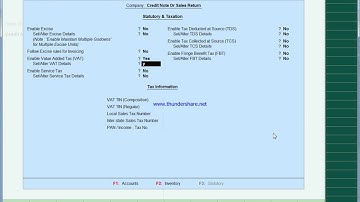 Credit Note or Sales Return in Tally ERP 9