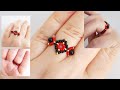 💍Kum Boncuktan Zarif Yüzük Yapımı. 💍Easy Beaded Ring. Elagant Ring Making.