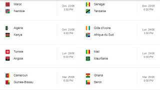Programme complet de la coupe d'Afrique des nations 2019 ( CAN 2019 ) Programme complet de la coupe d'Afrique des nations 2019 ( CAN 2019 )