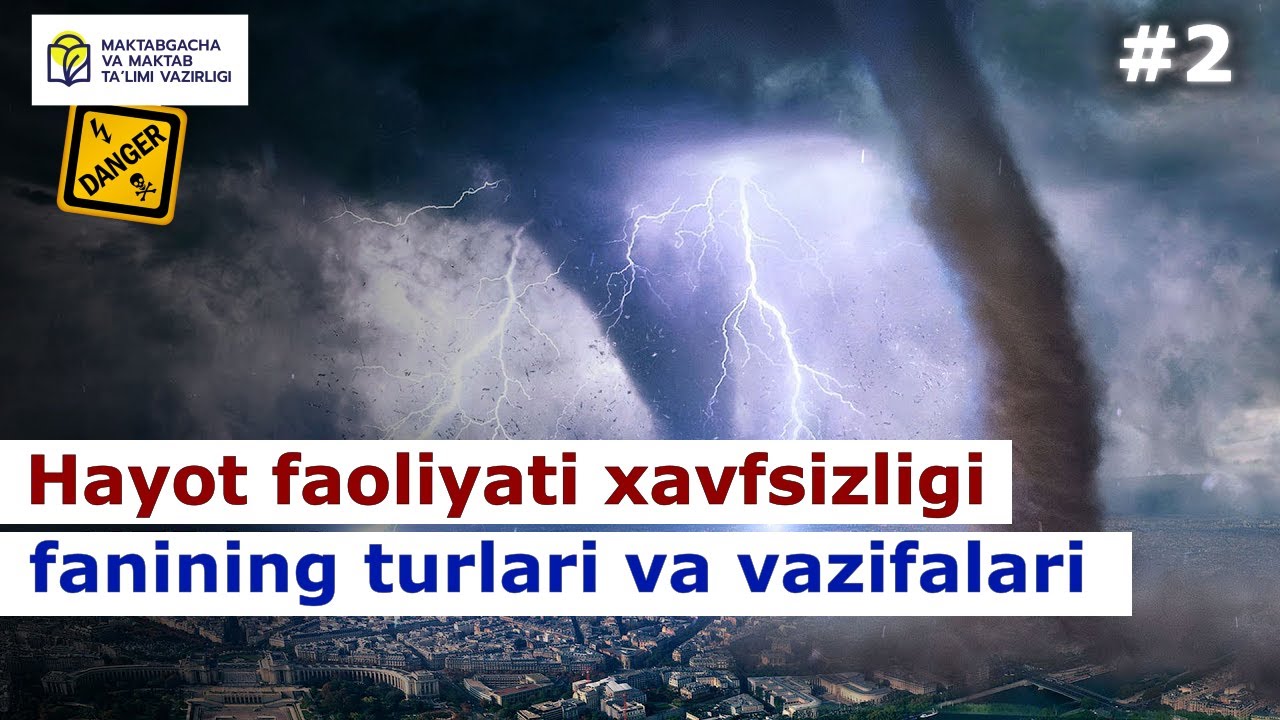 Hayot faoliyati xavfsizligi. 2- dars. Fanning turlari va vazifalari