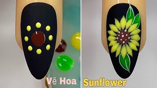 Easy SunFlower Nails Art For Beginner 💖Vẽ Hoa Xuân Hè 💅New Nails Design 💝 New Nails