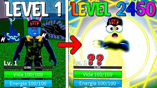 UPEI DO LEVEL 1 ao 2450 COM A CONTA LEVEL 1 MAIS FORTE do BLOX FRUITS!!