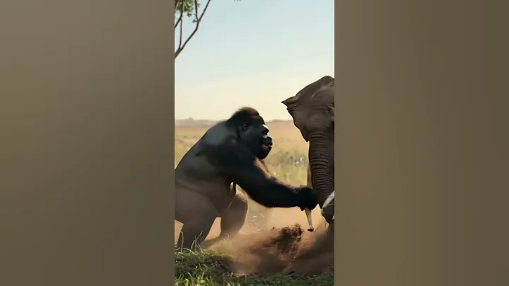 Gorilla vs Elephant: Epic Battle for Survival 🦍🐘 #shorts #wildlife #wildlifeentertainment #animals