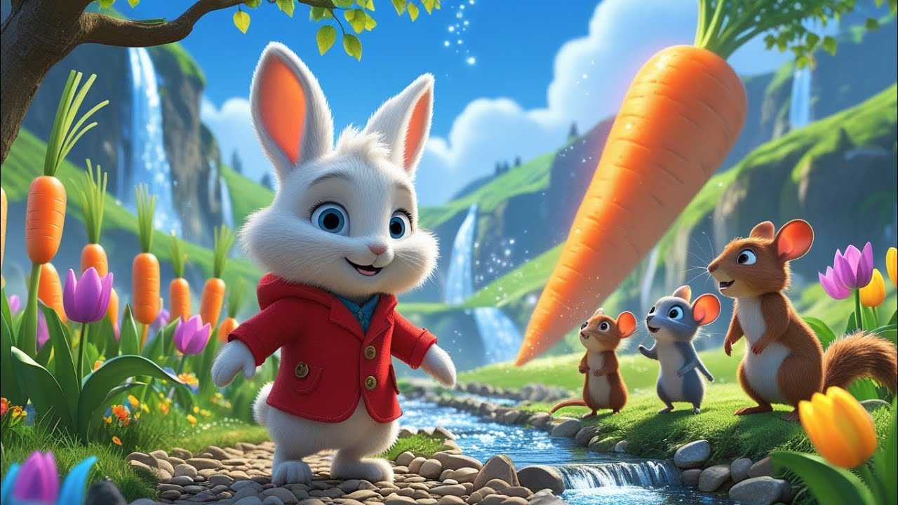 Fluffy Rabbit Carrot Adventure 🐰🥕 | Kids Animation Video Song | Fun Folk Tales | Toddlers Song 🌈🎊