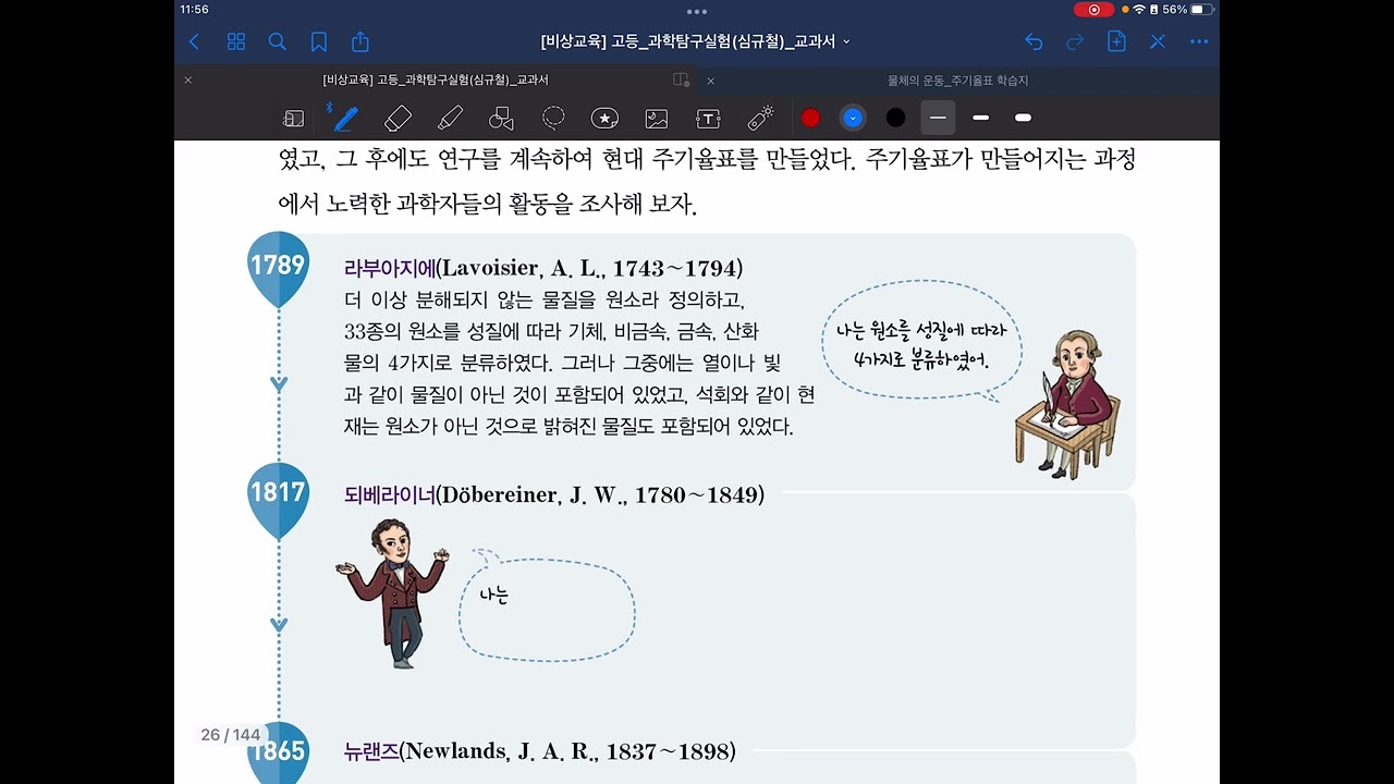 주기율표가 만들어지기까지 과학자들은 어떤 노력을 했을까?(선주고 과학탐구실험 디딤영상)