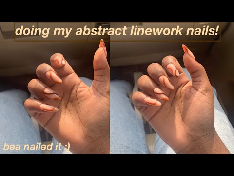 how I do my abstract linework nails! | Bea Nailed It