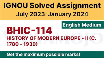 IGNOU BHIC 114 Solved Assignment 2023-24 [PDF Download] | English Medium