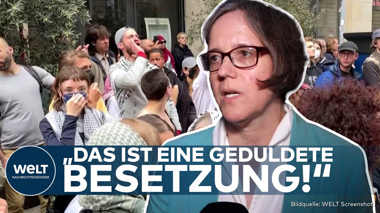 Palästina-Protest an HU Berlin von Polizei geräumt | Festnahmen | Präsidentin bei Demo beschimpft