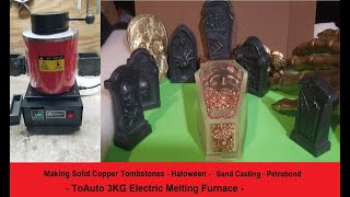 ToAuto 3KG Electric Furnace Unboxing & Trial Run - Casting Copper Tombstones - Sand Casting