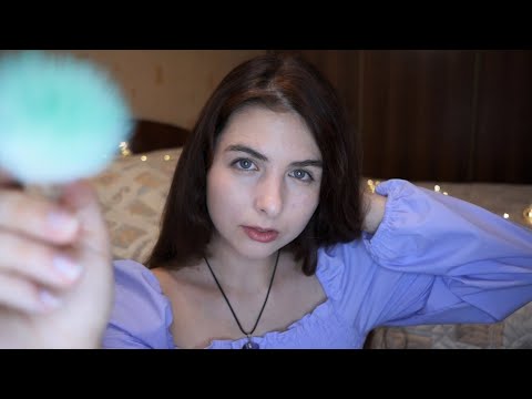 ASMR WHISPERED RAMBLE & BRUSHING MIC/FACE💤