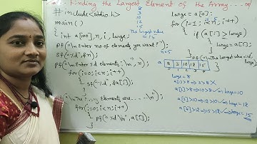 C-Language || Arrays Part-7//Largest Value Of Array||Both In Telugu And English|Telugu ScitTutorials
