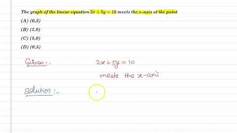 The graph of the linear equation 2x + 5y = 10 meets the x-axis at the point