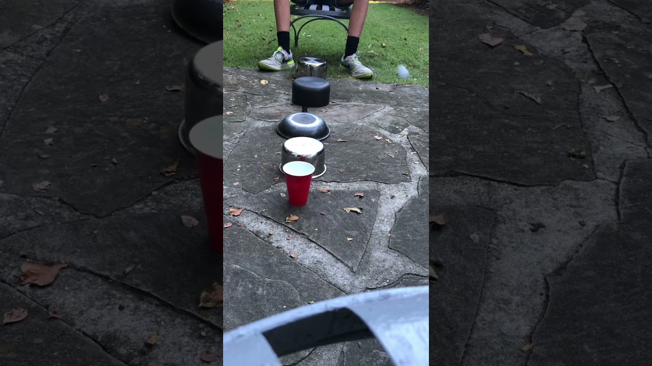 Insane pots and pans ping pong trickshot. 