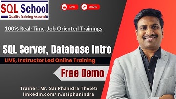 SQL Training With Database Concepts SQL Intro  I From #sqlschool #sql