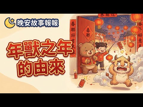 【 晚安故事報報 】EP012《 年獸之年的由來 》｜兒童故事繪本｜幼兒睡前故事