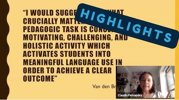 Reaching communicative purposes and outcomes via Target and Pedagogic Tasks | PD Highlights 2023